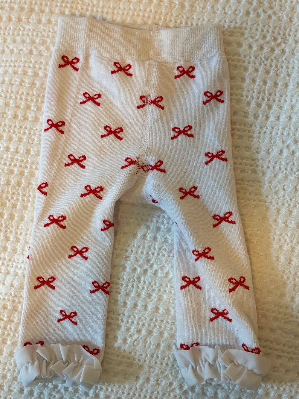 Ruffle Butts Red Bows Footless Ruffle Tights 6-12 Months - Picture 2 of 5